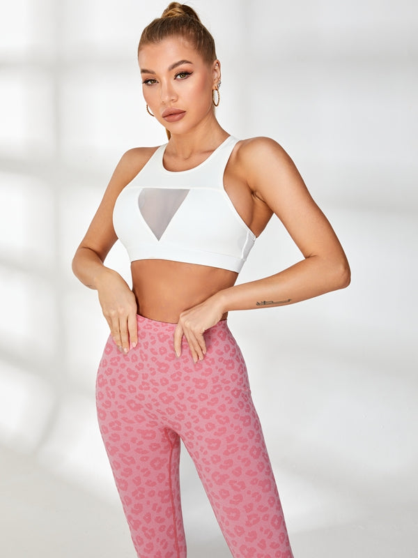 Female Deep V Back Leopard Print Leggings