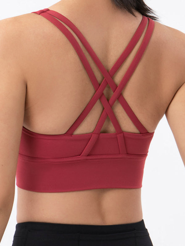 U Collar Cross Back Seamless Sports Bras