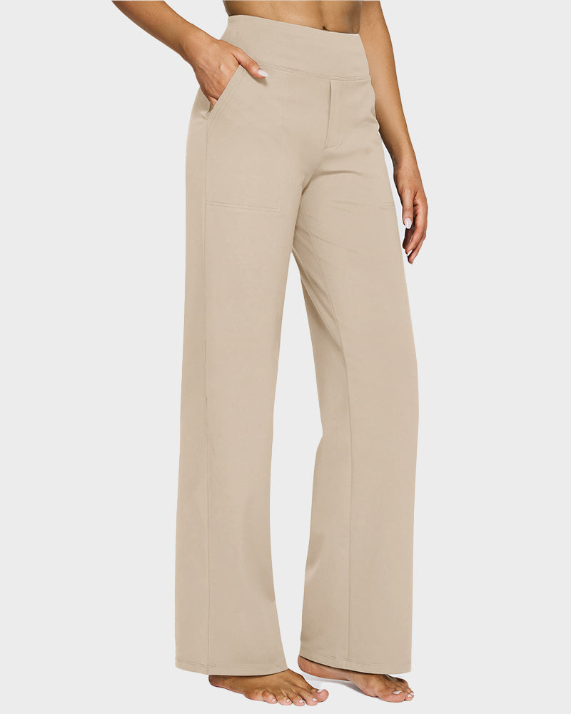 High-Waist Business Wide-Leg Yoga Pants