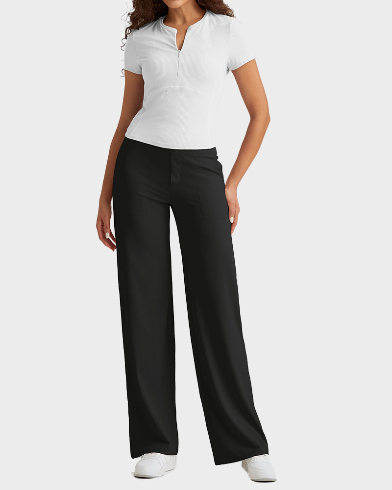 High-Waist Business Wide-Leg Yoga Pants