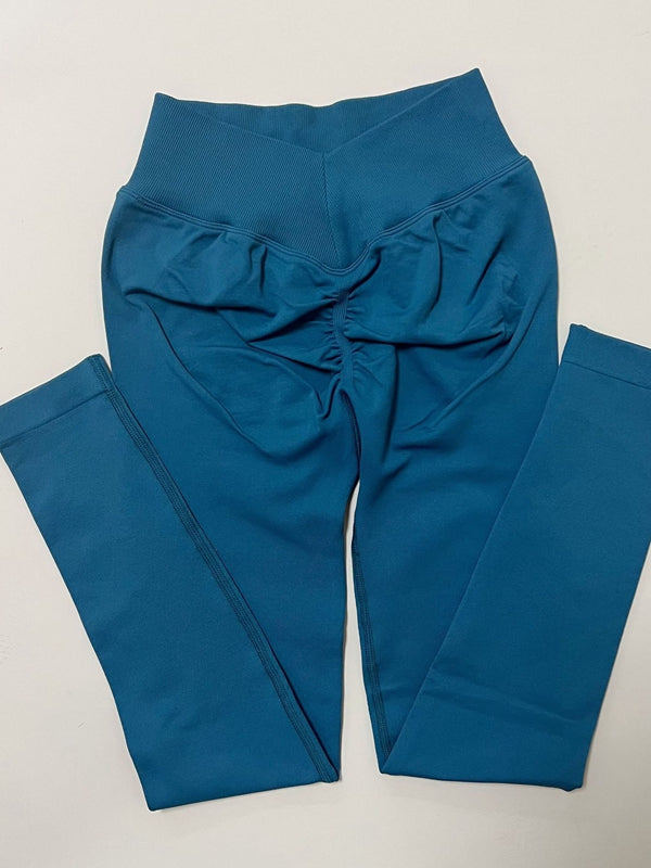 Female Deep V Back Scrunch Bum Leggings