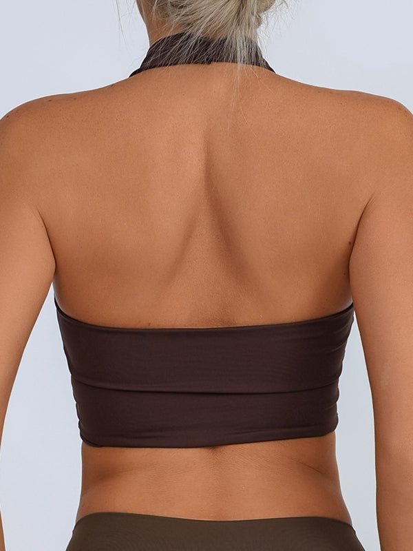 Sexy Mesh Backless Sports Bra