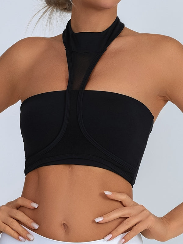 Sexy Mesh Backless Sports Bra
