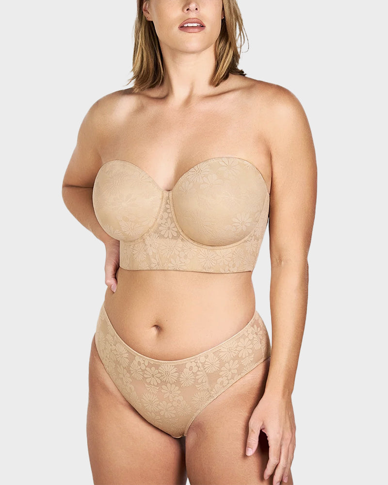 Blossom Strapless Lace Corset Bra