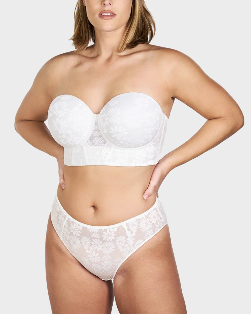 Blossom Strapless Lace Corset Bra