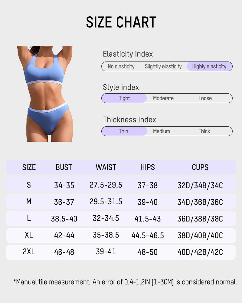 Sporty Bralette & Banded Hipster Bikini Set