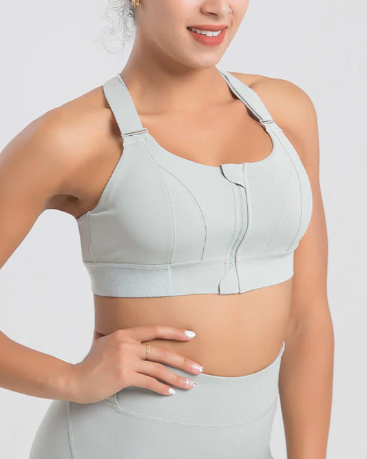 Zip-Front Plus Size High Impact Sports Bra