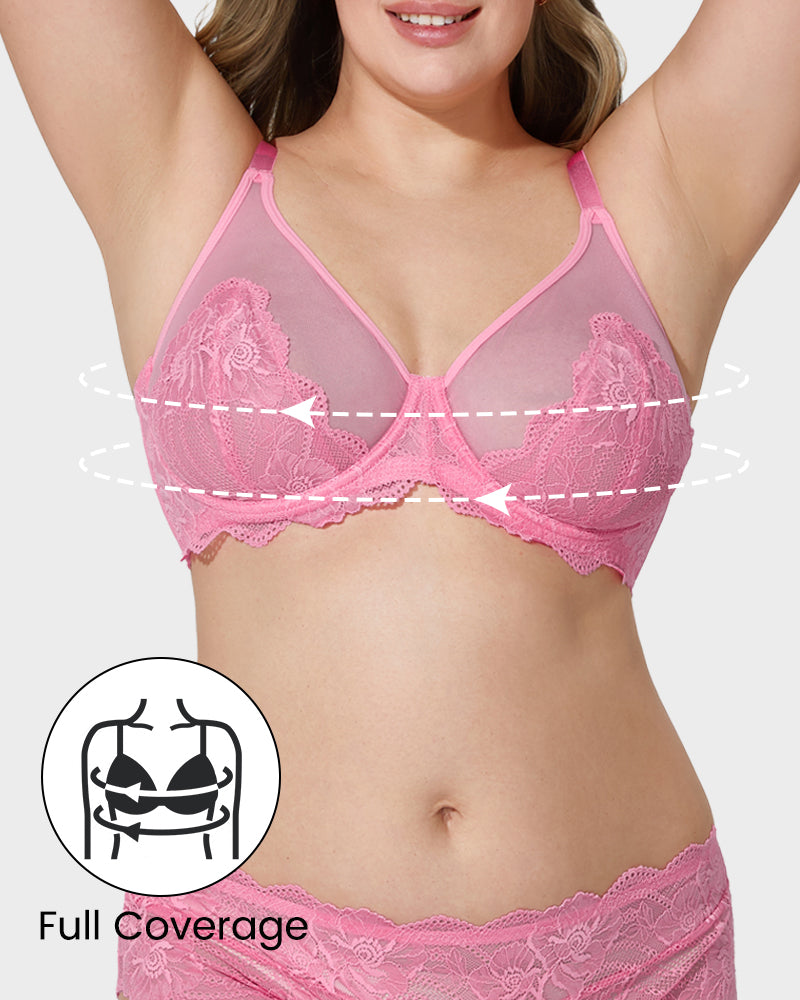 Elegant Full Coverage Lace Minimizer Bra