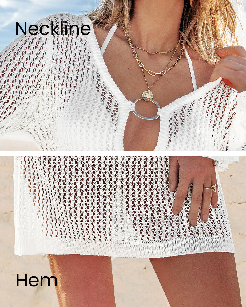 Boho Plunge Crochet Beach Cover Dress