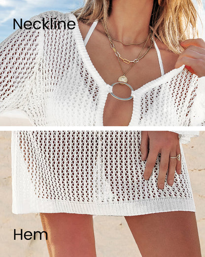 Boho Plunge Crochet Beach Cover Dress