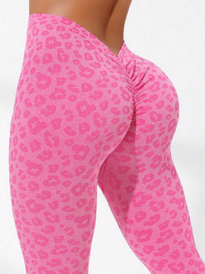 Bold Leopard Deep V-Back Leggings