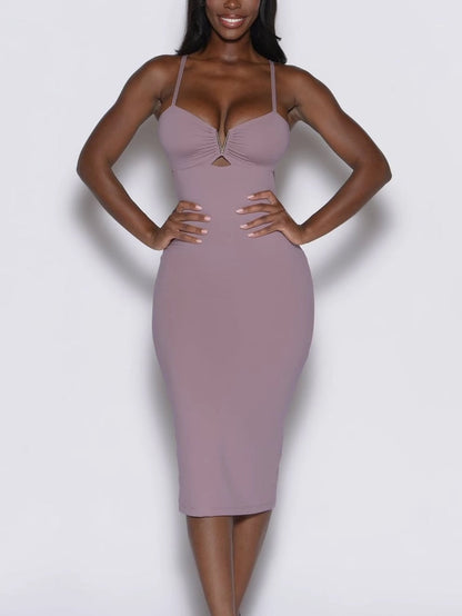 Chic V-Cut Backless Split Dress