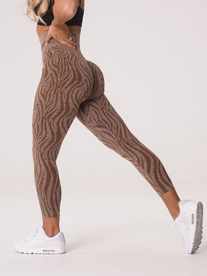 Bold Zebra Scrunch Bum Seamless Leggings