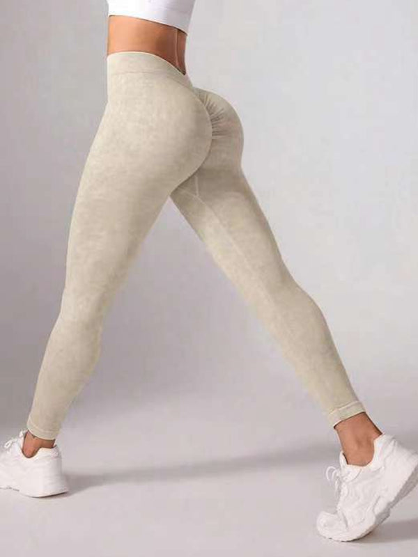 Deep V Back Denim  Scrunch Bum Leggings