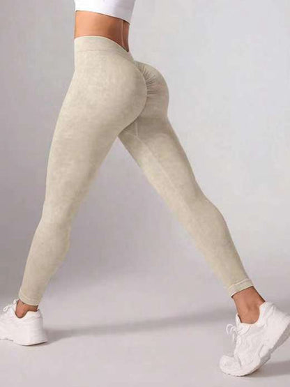 Deep V Back Denim  Scrunch Bum Leggings