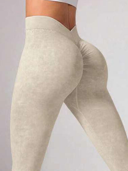 Deep V Back Denim  Scrunch Bum Leggings