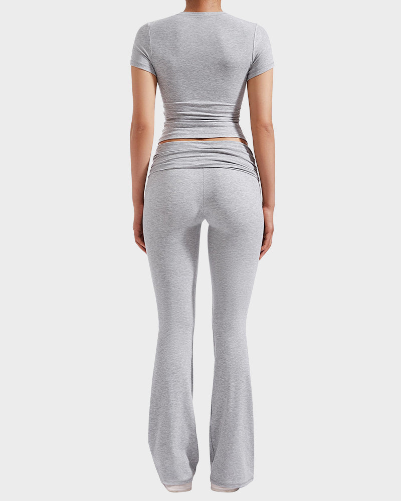 Comfort 2-Piece Tops & Flare Pants Lounge Set