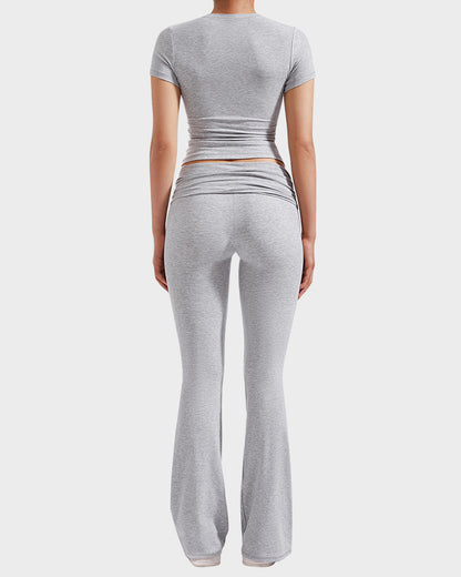 Comfort 2-Piece Tops & Flare Pants Lounge Set