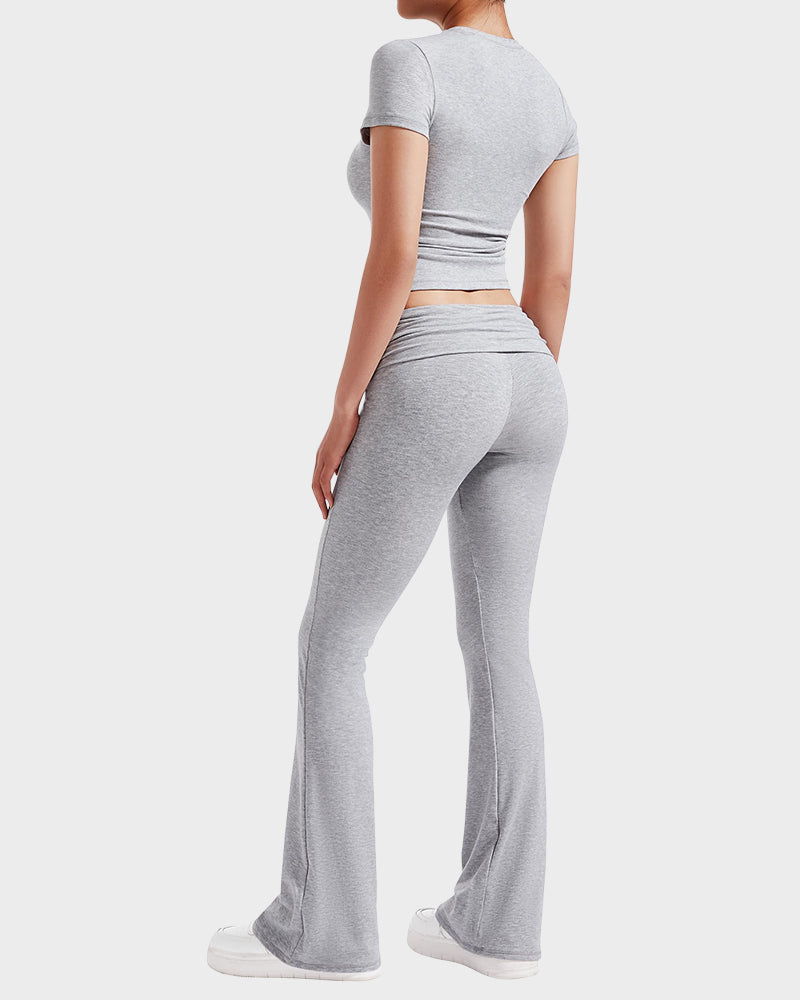 Comfort 2-Piece Tops & Flare Pants Lounge Set