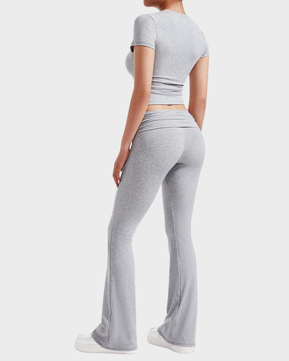 Comfort 2-Piece Tops & Flare Pants Lounge Set