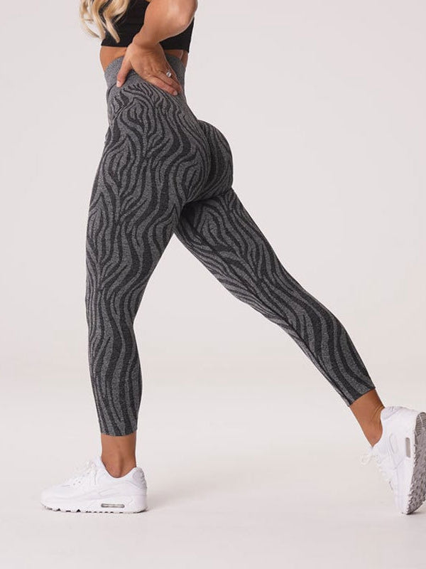 Bold Zebra Scrunch Bum Seamless Leggings