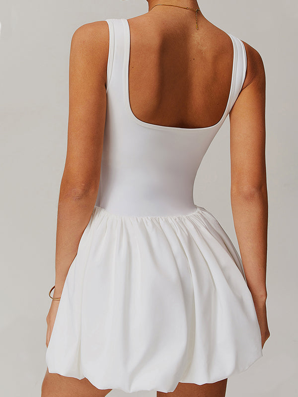 GraceFlow Backless Pleated Tennis Dress