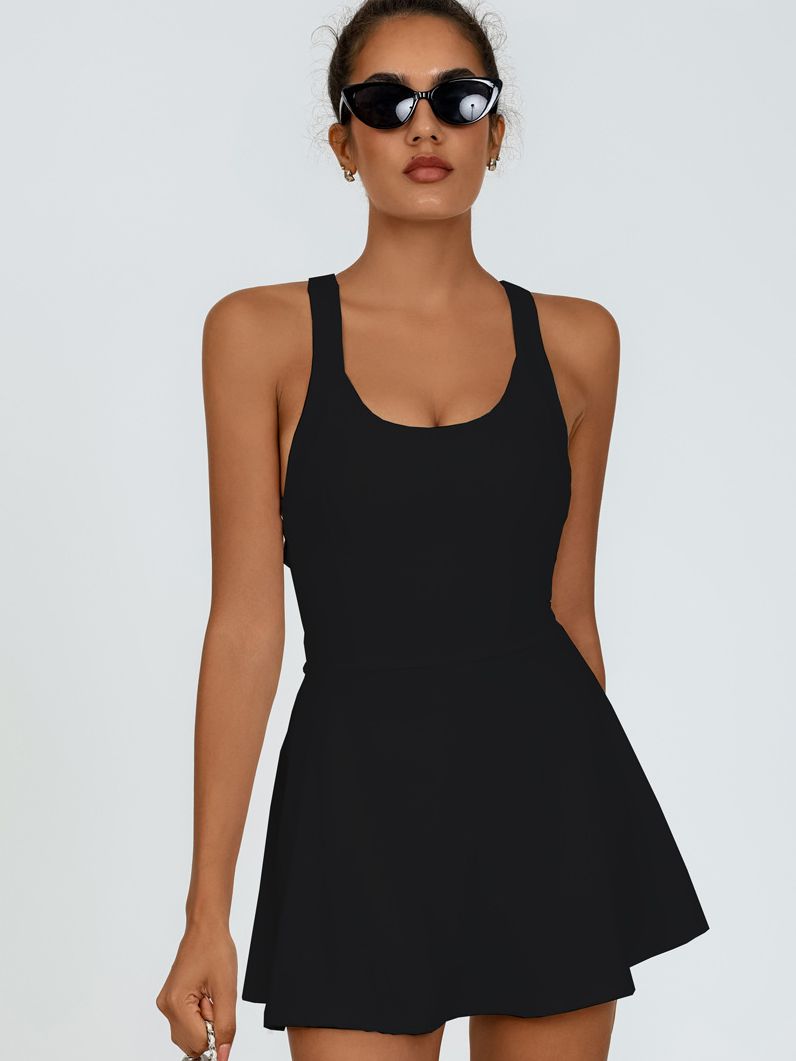 Sculpted Elegance Crossback Tennis Dress