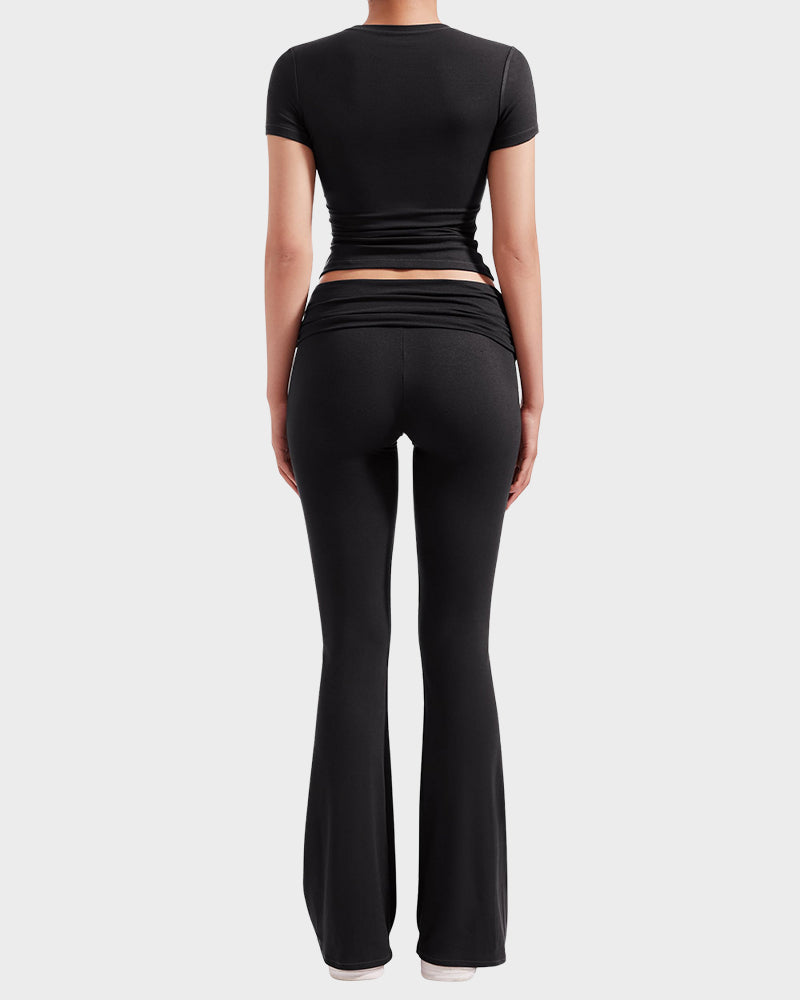 Comfort 2-Piece Tops & Flare Pants Lounge Set