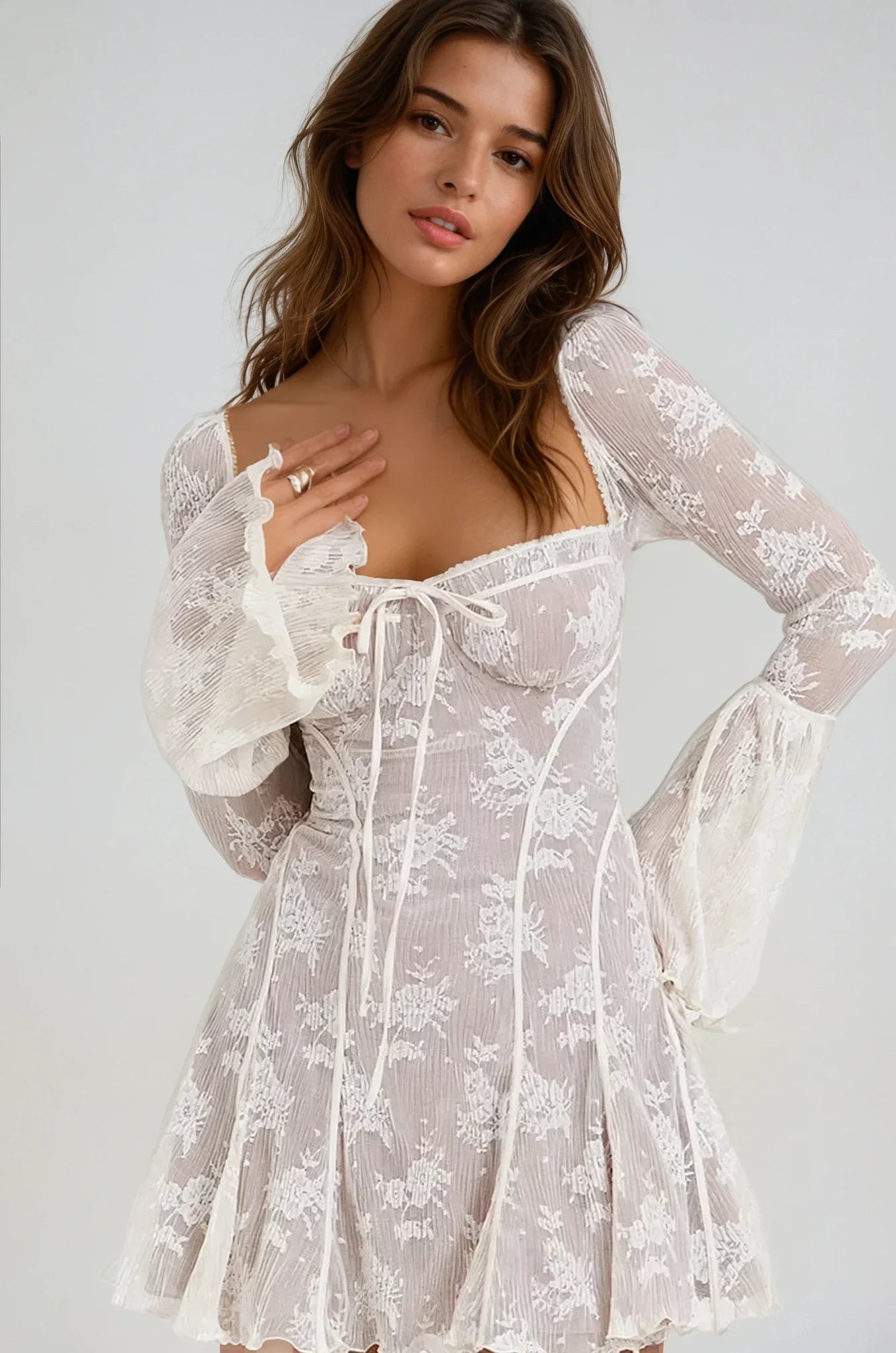 Anissa Vintage Lace Mini Dress