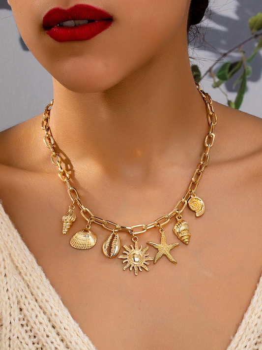 Coastal Charm Shell Pearl Necklace