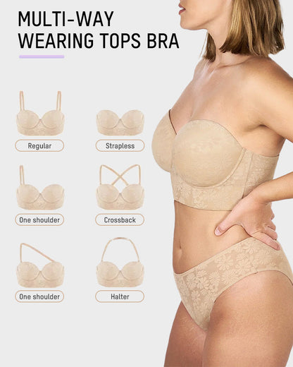 Blossom Strapless Lace Corset Bra