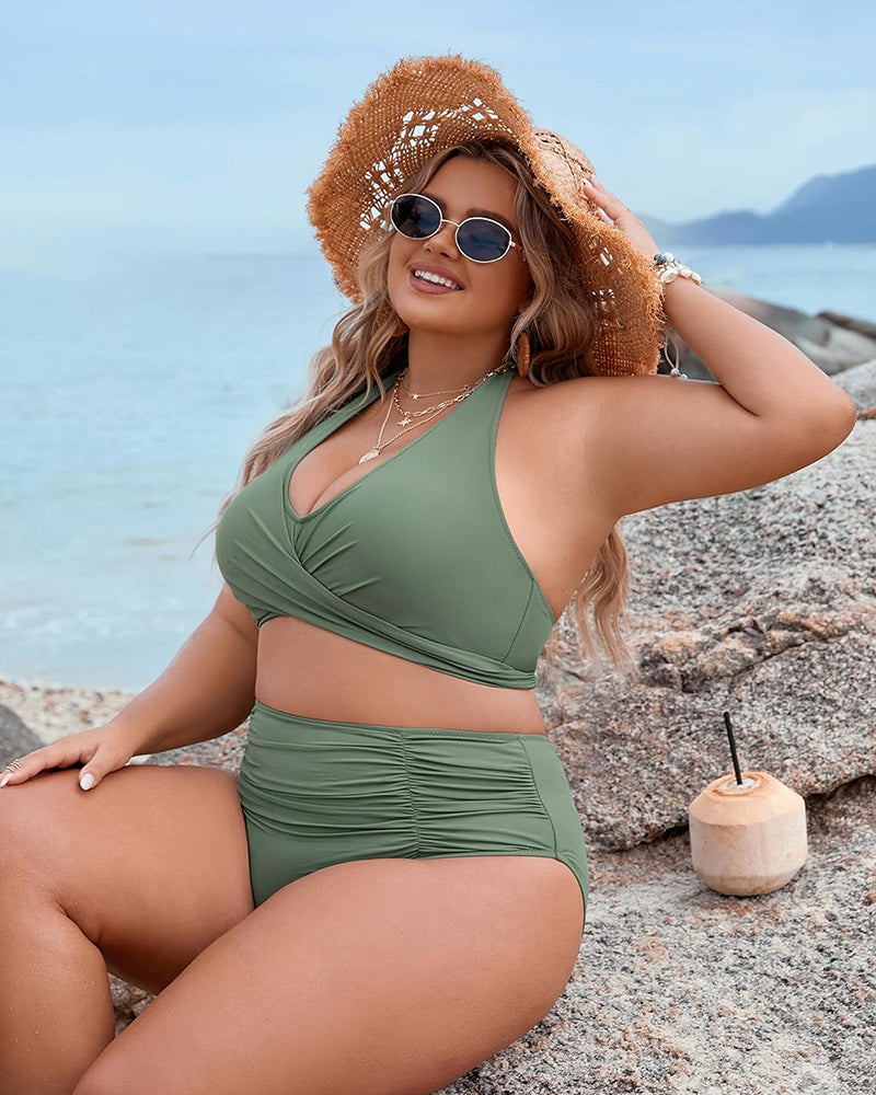 Elegant Tummy Control High-Waist Bikini