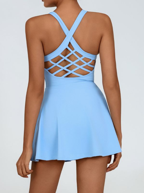 Sculpted Elegance Crossback Tennis Dress