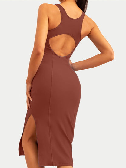 Yoga Elastic Tight Hollow Out Short Dress