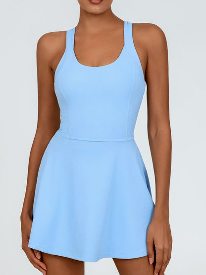 Sculpted Elegance Crossback Tennis Dress
