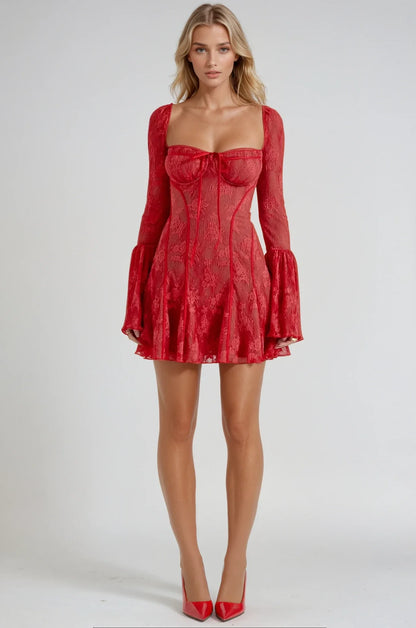 Anissa Vintage Lace Mini Dress
