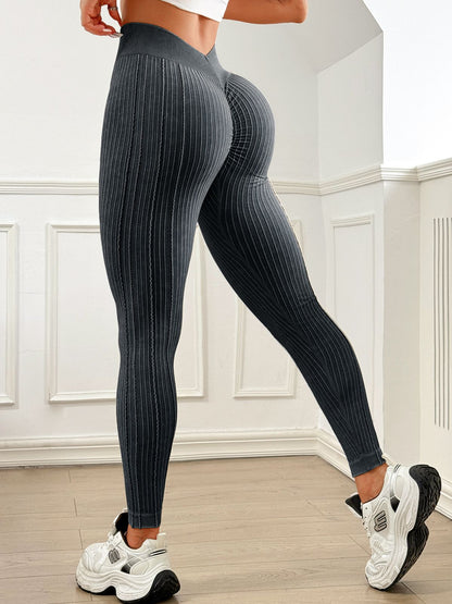 Ribbed V-Waist Scrunch High-waisted Bum Leggings