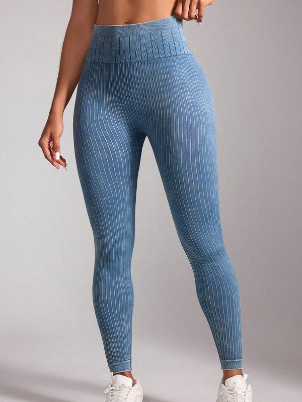 Denim-Inspired Scrunch High-Waist Leggings
