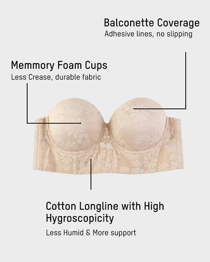 Blossom Strapless Lace Corset Bra