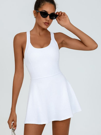 Sculpted Elegance Crossback Tennis Dress