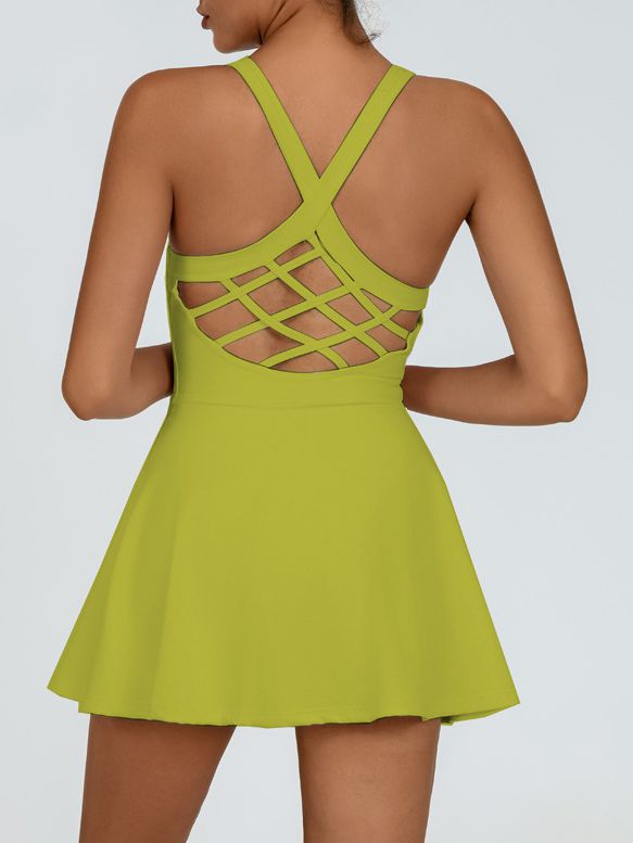 Sculpted Elegance Crossback Tennis Dress