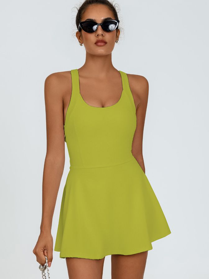 Sculpted Elegance Crossback Tennis Dress