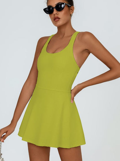 Sculpted Elegance Crossback Tennis Dress