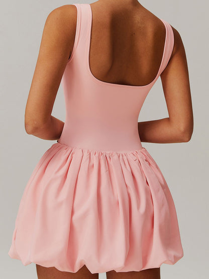 GraceFlow Backless Pleated Tennis Dress