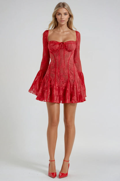 Anissa Vintage Lace Mini Dress