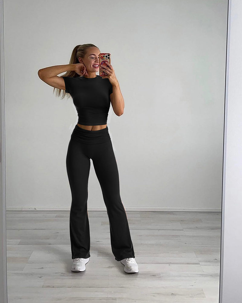 Comfort 2-Piece Tops & Flare Pants Lounge Set