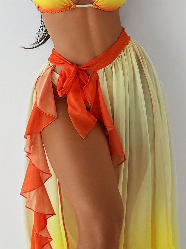 Radiant Gradient Mesh 3-Pieces Bikini Set