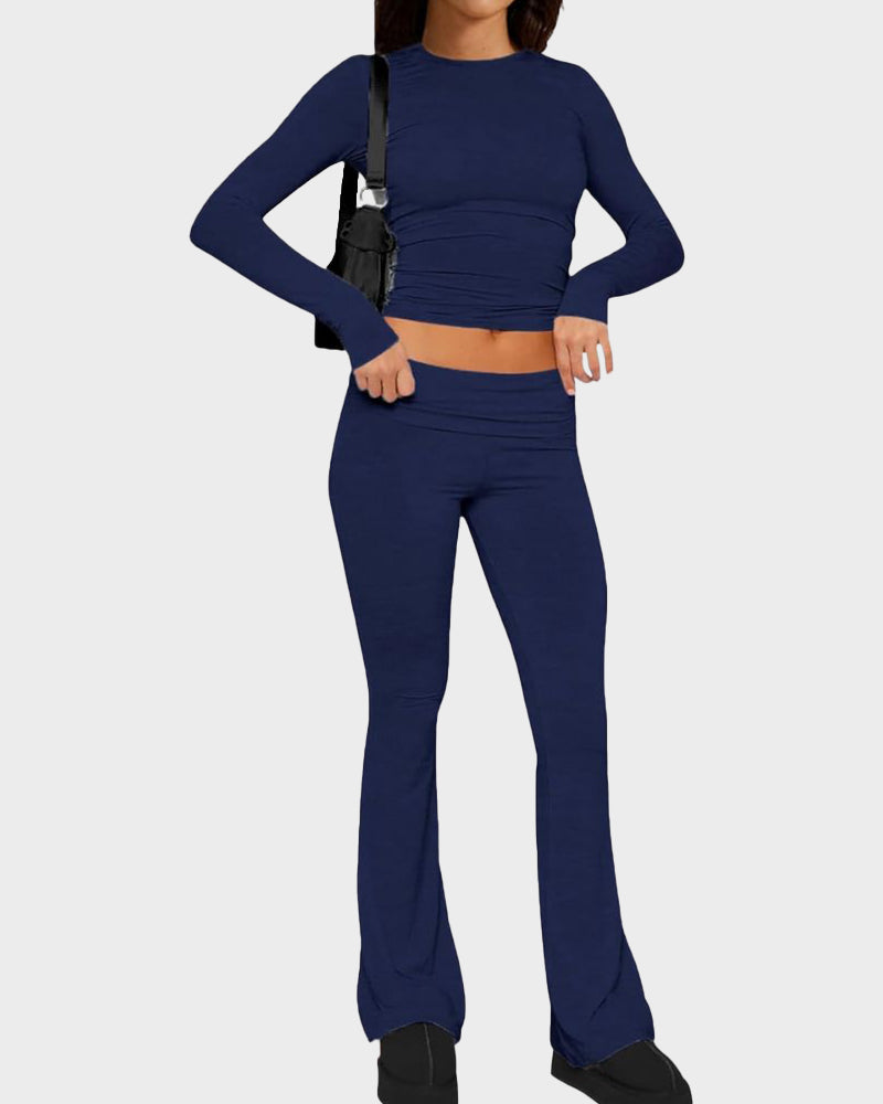 Comfort 2-Piece Tops & Flare Pants Lounge Set
