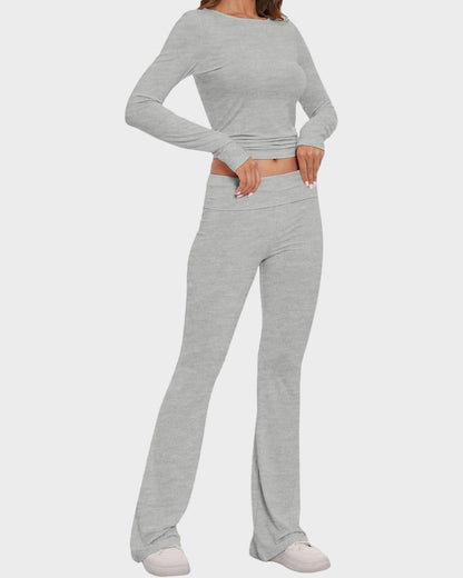 Comfort 2-Piece Tops & Flare Pants Lounge Set