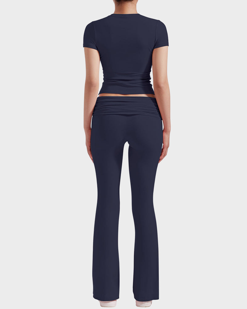 Comfort 2-Piece Tops & Flare Pants Lounge Set